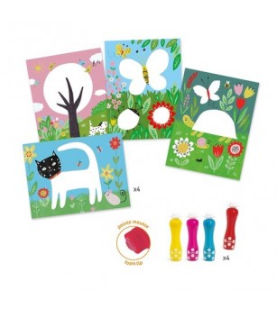Set creativ Djeco, Bebe deseneaza cu buline - Seturi creative copii mici