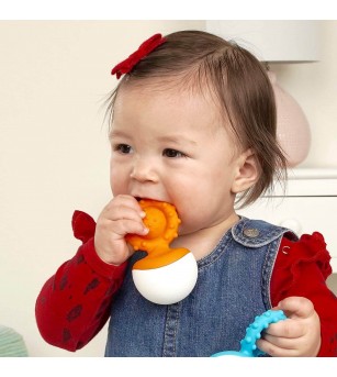Jucarie senzoriala Dimpl Wobbl Fat Brain Toys - Orange - Jucării bebeluși