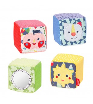 Set 4 cuburi - Prietenii culorilor - Jucării bebeluși