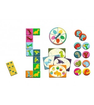 Bingo Memo Domino Dino Djeco - Jocuri de memorie și asociere