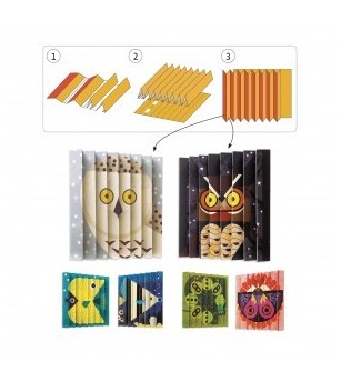 Atelier creativ cu hartie plisata Viata salbatica Djeco - Seturi cu hârtie și quilling