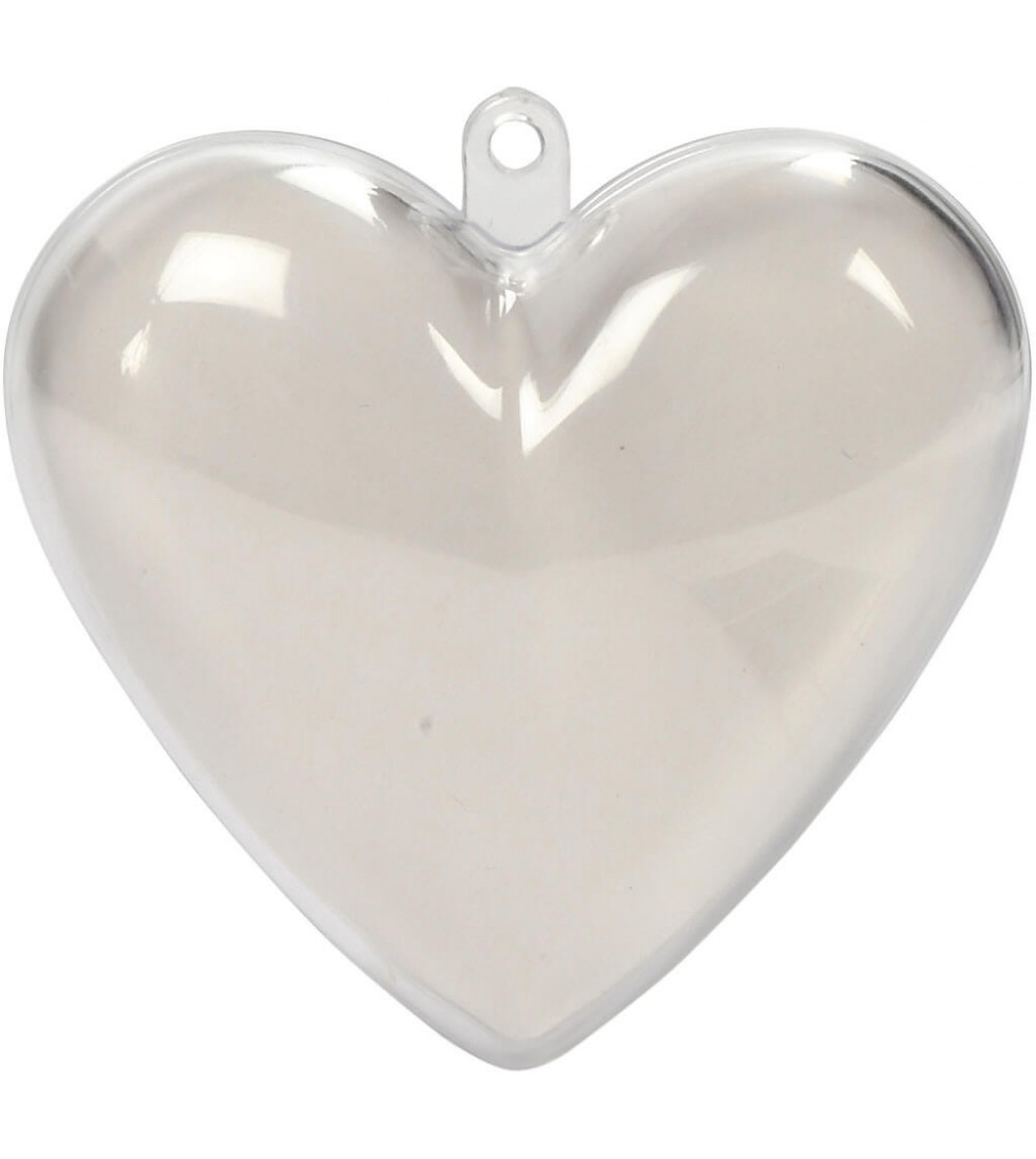 Set 10 globuri inima transparente pentru decorat, 6.5 cm - Seturi Crăciun
