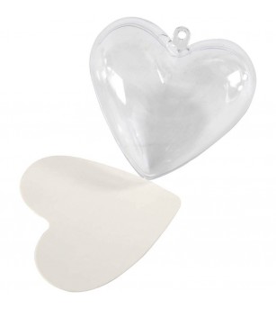 Set 10 globuri inima transparente pentru decorat, 6.5 cm - Seturi Crăciun