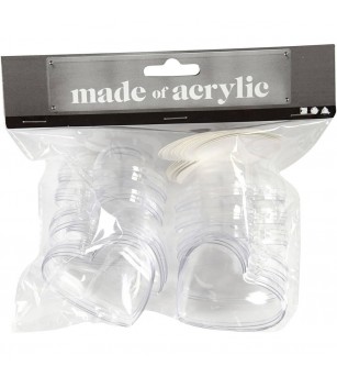 Set 10 globuri inima transparente pentru decorat, 6.5 cm - Seturi Crăciun