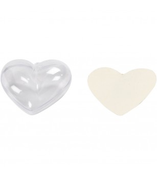 Set 10 globuri inima transparente pentru decorat, 6.5 cm - Seturi Crăciun