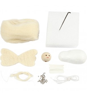Mini kit DIY Ornamente Craciun pentru bradut - Ingeras din lana - Seturi Crăciun Mini kit DIY Ornamente Craciun pentru bradut - Ingeras din lana - Seturi Crăciun