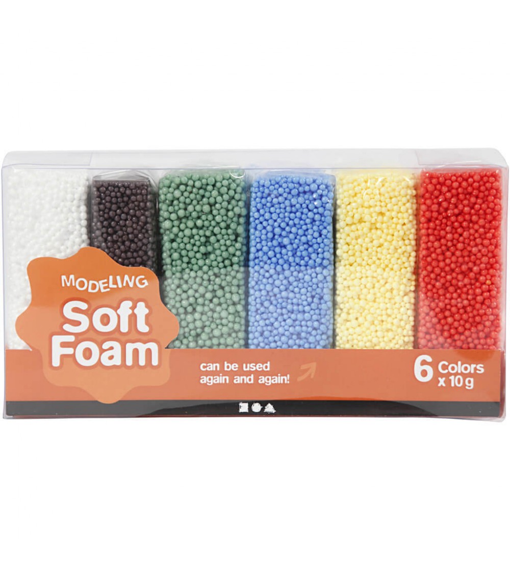 Set spuma moale Soft Foam, 6 culori - Pasta modelatoare