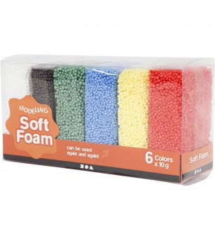 Set spuma moale Soft Foam, 6 culori - Pasta modelatoare