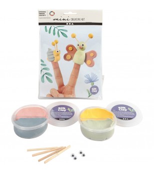 Mini kit creativ - Papusi pentru deget din plastilina Silk Clay - Crafturi