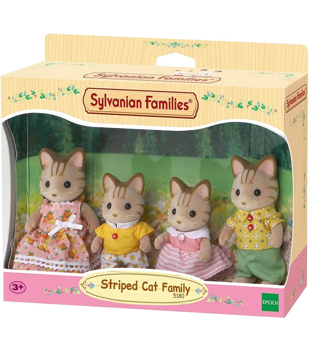 Figurine Sylvanian Families 5180 - Familia pisicilor cu dungi - Figurine