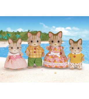 Figurine Sylvanian Families 5180 - Familia pisicilor cu dungi - Figurine