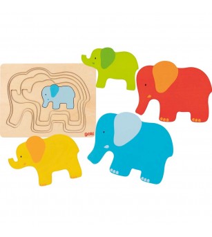 Puzzle straturi Goki - Elefant - Puzzle-uri