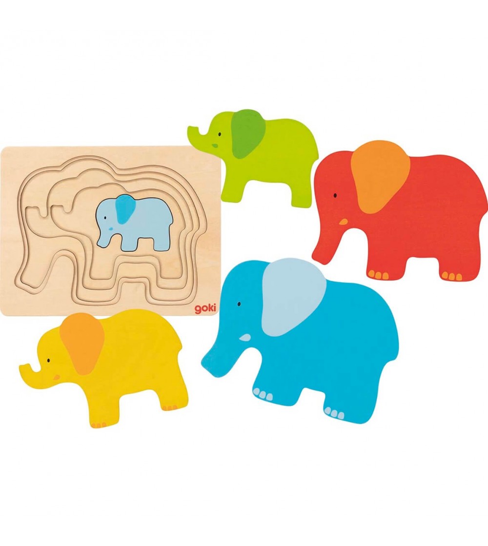 Puzzle straturi Goki - Elefant - Puzzle-uri