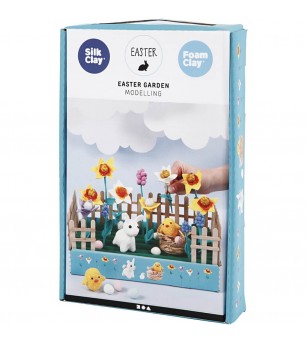 Kit creativ din plastilina Foam Clay si Silk Clay - Gradina de Pasti - Seturi cu plastilină și modelare