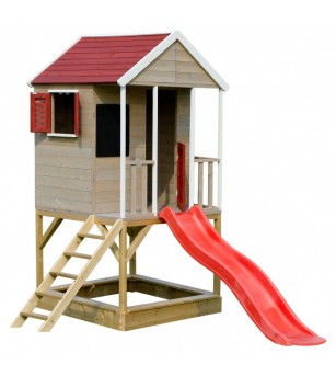 Casuta de gradina Summer Adventure House cu platforma cu loc pentru nisip si tobogan (M7) - Căsuță de grădină