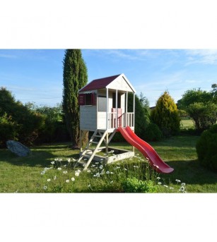 Casuta de gradina Summer Adventure House cu platforma cu loc pentru nisip si tobogan (M7) - Căsuță de grădină