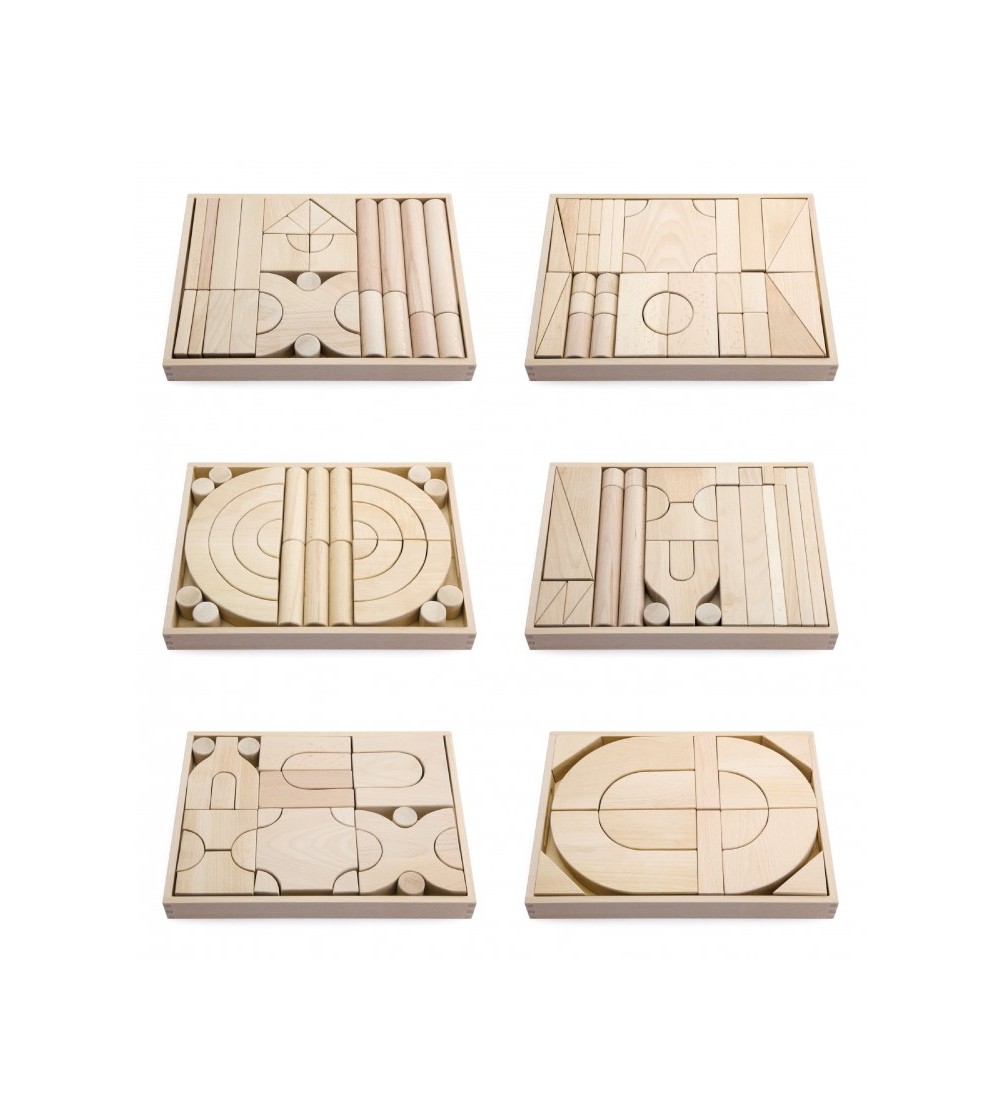 Set 6 modele blocuri arhitecturale de construit, natur, 158 buc, Viga - Jocuri construcție Set 6 modele blocuri arhitecturale de construit, natur, 158 buc, Viga - Jocuri construcție