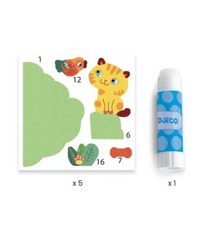 Colaje Djeco, Prieteni in gradina - Seturi cu stickere și colaje