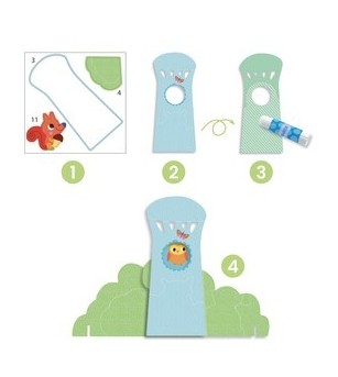 Colaje Djeco, Prieteni in gradina - Seturi cu stickere și colaje