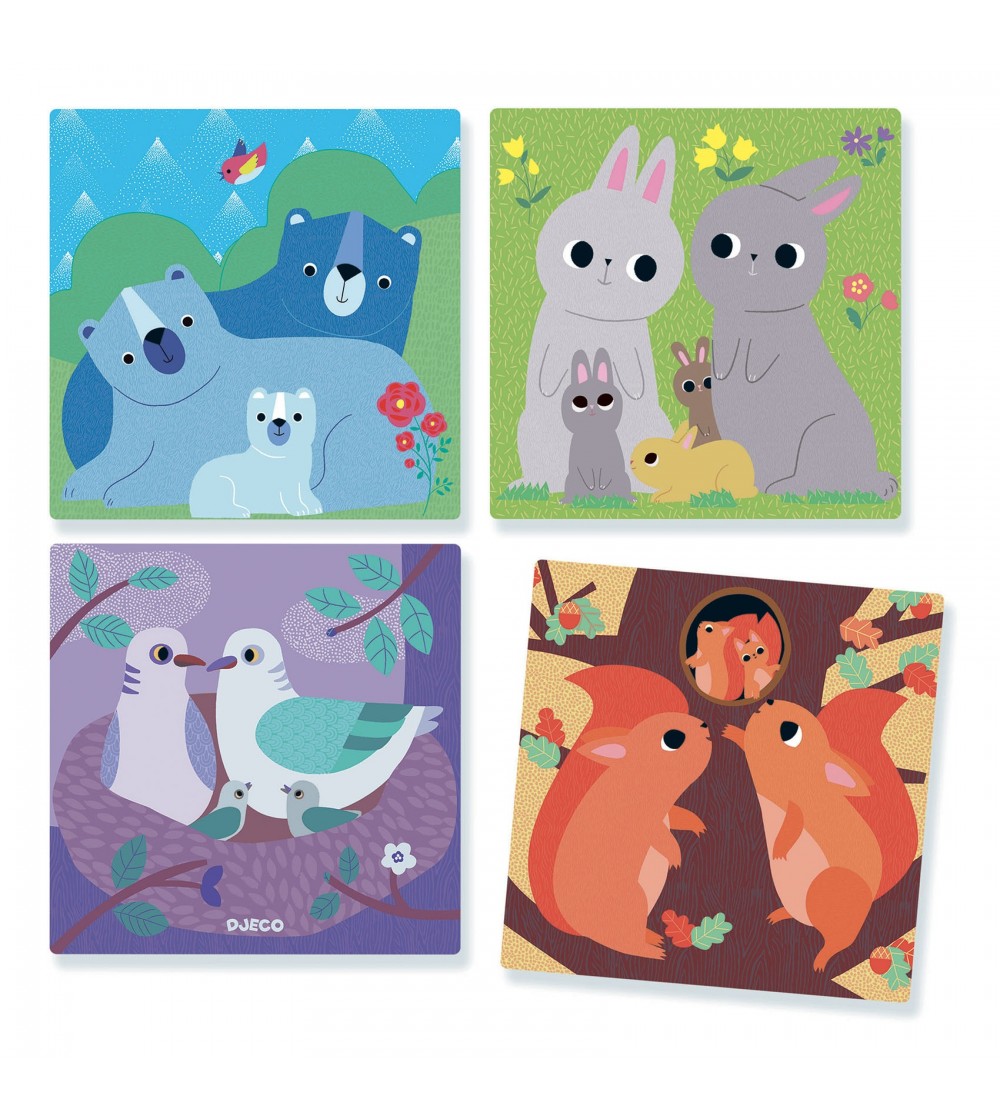 Puzzle vertical cu cuburi Djeco, Puzz-Up Forest - Puzzle-uri