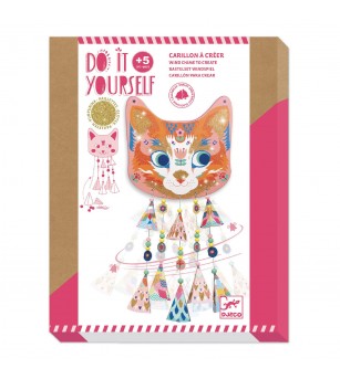 Set DIY Djeco, Mobil cu clopotei si sclipici- Pisicuta - Seturi creative DIY