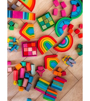 Set Handmade, 36 Cuburi in ladita - Jucării de lemn si Montessori