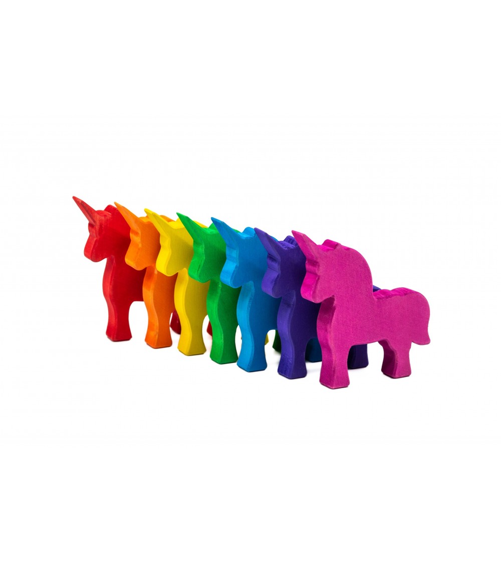 Set Handmade, Unicorni colorati - Jucării de lemn si Montessori