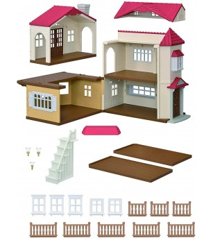 Sylvanian Families 5302 - Casa cu acoperis rosu - Figurine