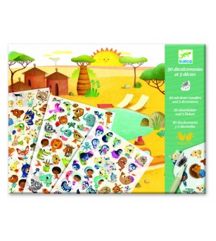 Scene Djeco Savana - Seturi cu stickere și colaje