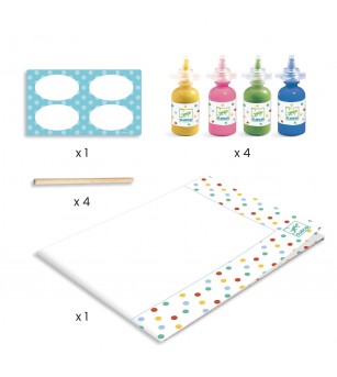 Atelier creativ cu buline Djeco, Pointillisme - Seturi de pictura și desenat Atelier creativ cu buline Djeco, Pointillisme - Seturi de pictura și desenat
