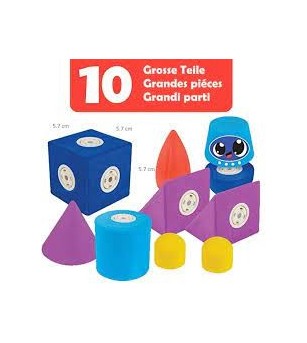 Set cuburi din spuma cu magnet Blockaroo, Avion 10 piese - Jucarii magnetice