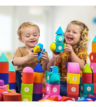 Set cuburi din spuma cu magnet Blockaroo, Barca 10 piese - Jucarii magnetice