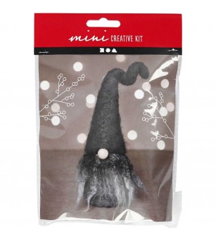 Mini kit DIY Ornamente Craciun - Gnom cu palarie gri - Seturi Crăciun