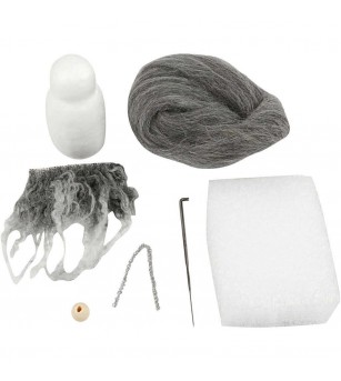 Mini kit DIY Ornamente Craciun - Gnom cu palarie gri - Seturi Crăciun