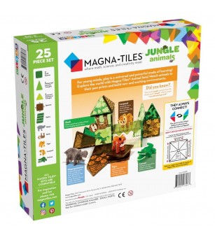Set magnetic Magna-Tiles, Jungle Animals, 25 piese - Jucarii magnetice