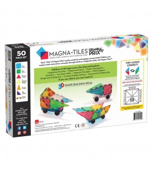 Set magnetic Magna-Tiles, Grand Prix, 50 piese - Jucarii magnetice