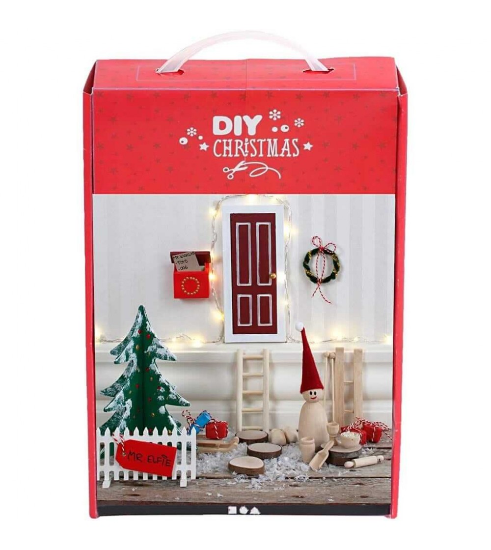 Kit creativ - cutie ornamente din lemn de Craciun, Elf - Seturi Crăciun Kit creativ - cutie ornamente din lemn de Craciun, Elf - Seturi Crăciun