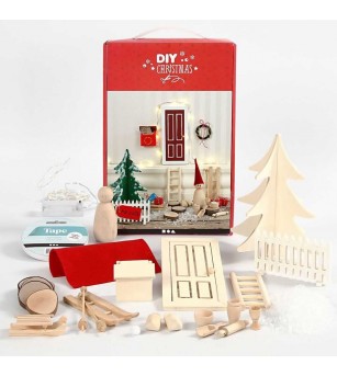 Kit creativ - cutie ornamente din lemn de Craciun, Elf - Seturi Crăciun Kit creativ - cutie ornamente din lemn de Craciun, Elf - Seturi Crăciun