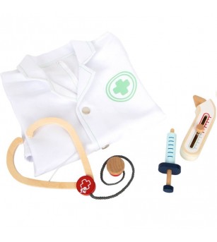 Set de joaca Legler Small Foot, Halat de doctor si accesorii - Truse de medic pentru copii