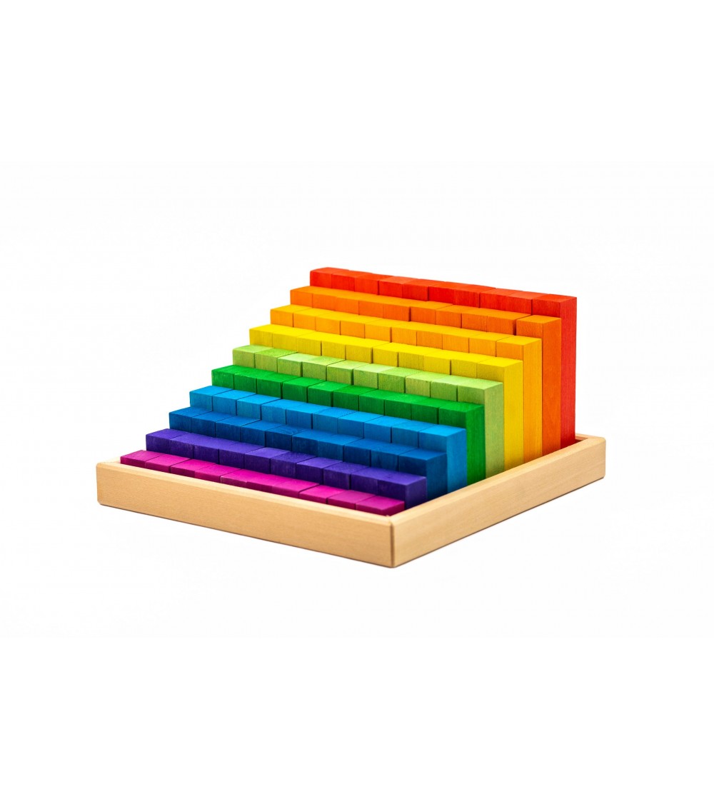 Set Handmade, Constructor Colorat Mic, 100 Piese - Jucării de lemn si Montessori