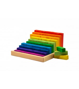 Set Handmade, Constructor Colorat Mic, 100 Piese - Jucării de lemn si Montessori