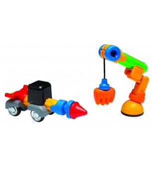 Joc cu magneti Stick-O, Set de construit vehicule, 32 piese - Jucarii magnetice