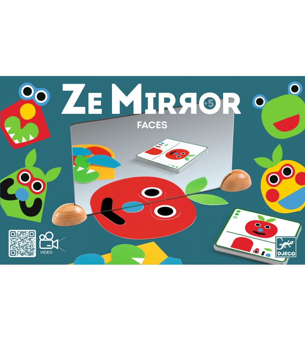 Set creativ cu oglinzi Djeco, Ze mirror Faces - Seturi cu stickere și colaje Set creativ cu oglinzi Djeco, Ze mirror Faces - Seturi cu stickere și colaje