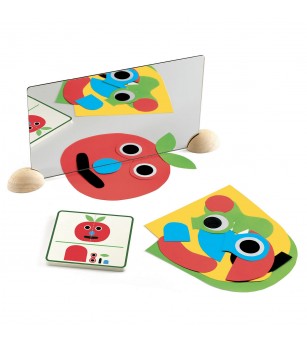 Set creativ cu oglinzi Djeco, Ze mirror Faces - Seturi cu stickere și colaje Set creativ cu oglinzi Djeco, Ze mirror Faces - Seturi cu stickere și colaje