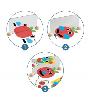 Set creativ cu oglinzi Djeco, Ze mirror Faces - Seturi cu stickere și colaje Set creativ cu oglinzi Djeco, Ze mirror Faces - Seturi cu stickere și colaje