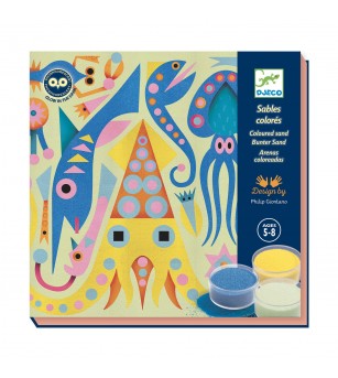Atelier creativ cu nisip fluorescent, Luminile din ocean - Seturi cu nisip colorat și sclipici