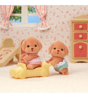 Figurine Sylvanian Families 5425 - gemenii căței Pudel - Figurine