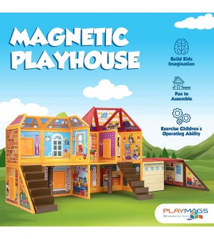 Set Playmags 48 piese de constructie, Playhouse - Jucarii magnetice Set Playmags 48 piese de constructie, Playhouse - Jucarii magnetice