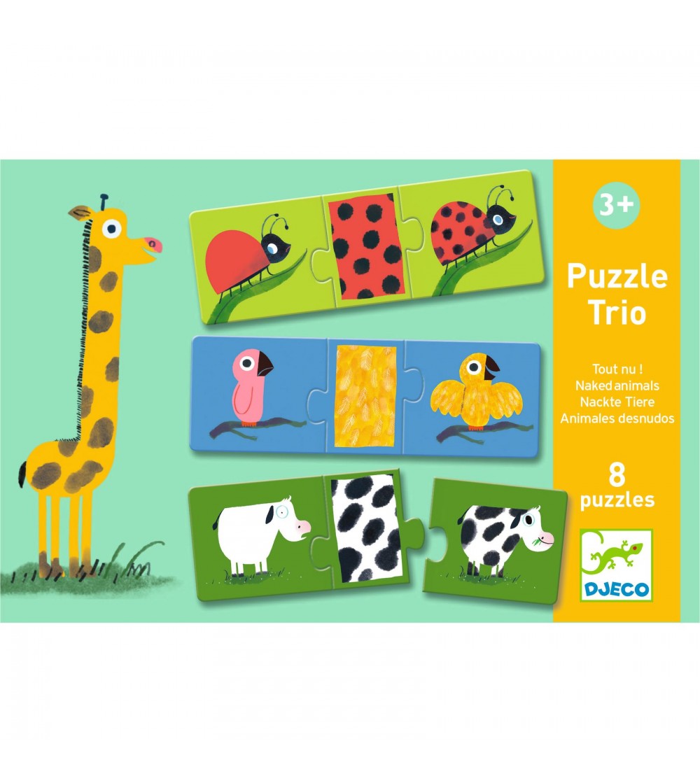 Puzzle trio Djeco animale dezbracate - Puzzle-uri