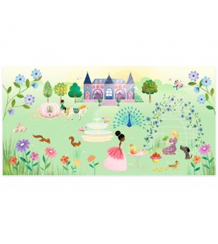 Planse cu abtibilduri repozitionabile Djeco, Viata la castel - Seturi cu stickere și colaje